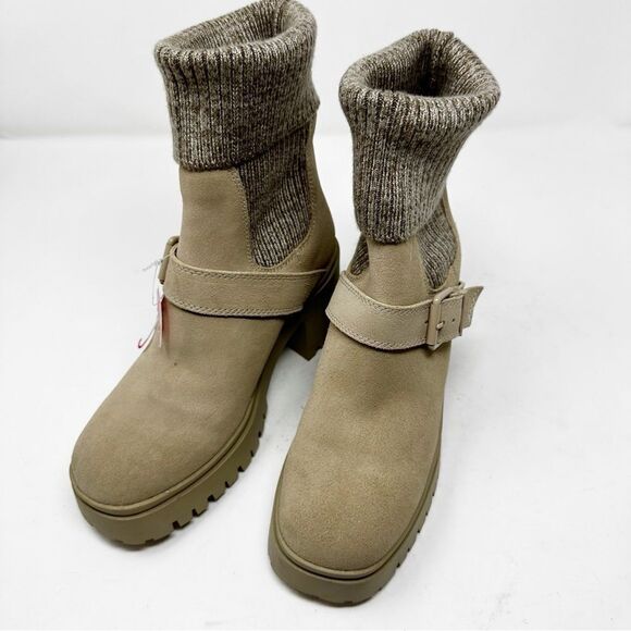 Blondo Sock Boot Sweater Taupe Neutral Boot Size 6.5 - Picture 3 of 10
